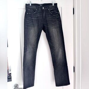 7 For All Mankind Black Straight Jeans Timeless Style